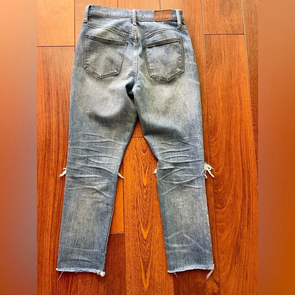 Madewell The High-Rise Slim Crop Boyiean: Knee-Rip Edition blue size 25 - Picture 6 of 16